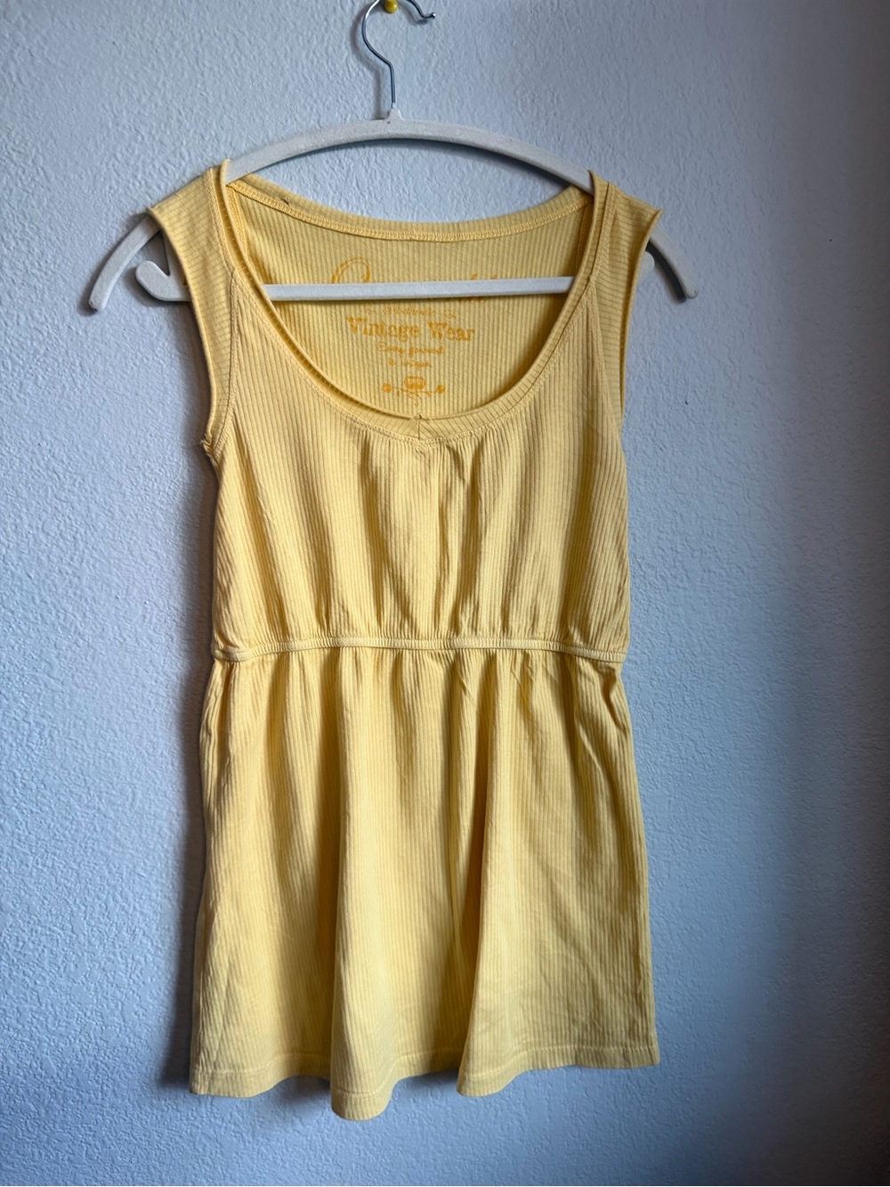 Vintage Yellow Ribbed Tank Top